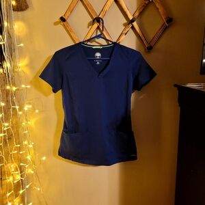 Healing Hands Dark Blue Short Sleeve Top